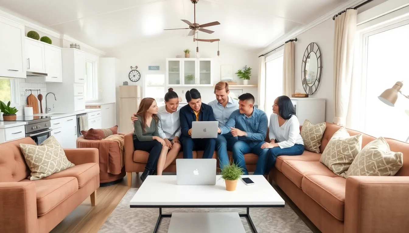renovated mobile home interior with a collaborative design team.